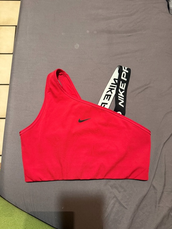 Nike Other - Nike Red One-Shoulder Sports Bra with Black Logo Strap